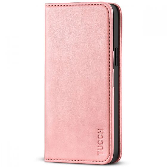 TUCCH iPhone 14 Plus Wallet Case, iPhone 14 6.7-Inch Plus Flip Folio Book Cover, Magnetic Closure Phone Case - Rose Gold