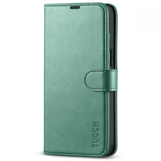 TUCCH iPhone 14 Pro Max Wallet Case, iPhone 14 Pro Max PU Leather Case with Folio Flip Book RFID Blocking, Stand, Card Slots, Magnetic Clasp Closure - Myrtle Green