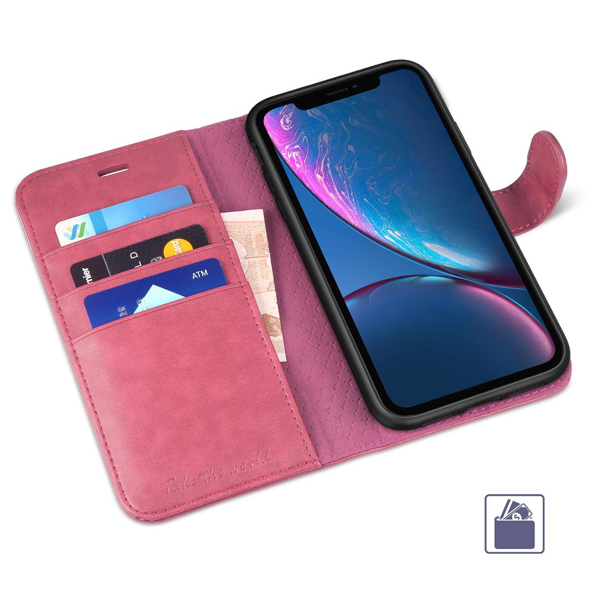 TUCCH iPhone Xs Max Wallet Case iPhone 10s Max Leather Case Cover Pink