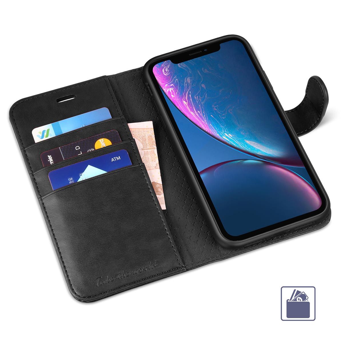 TUCCH iPhone XR Wallet Case - iPhone XR Leather Cover