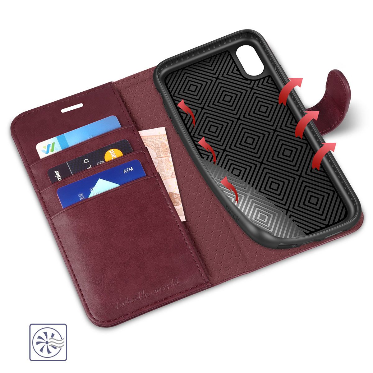 TUCCH iPhone XR Wallet Case iPhone 10R Leather Case Cover with Stand