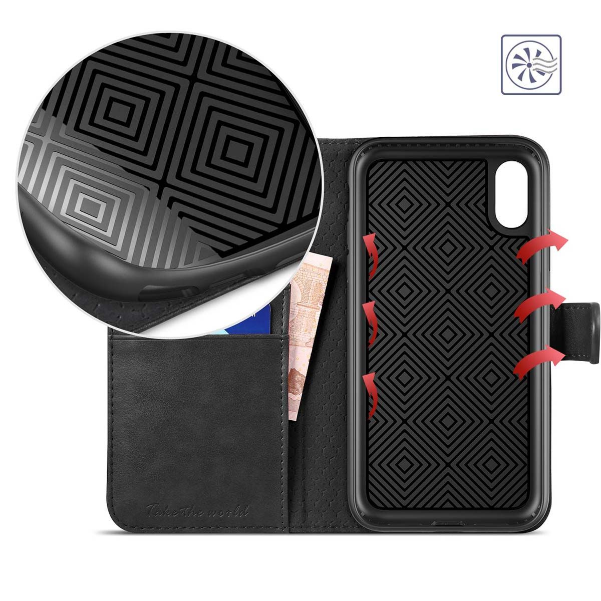 TUCCH iPhone XR Wallet Case iPhone XR Leather Cover