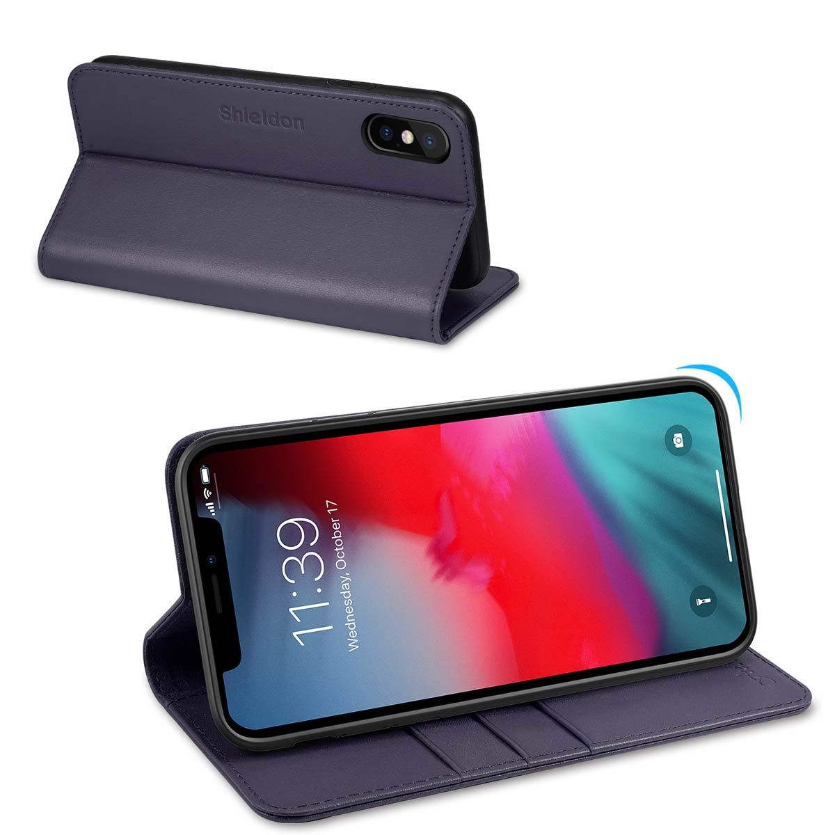 Flip Case Fit for iPhone Xs Premium Card Holders Kickstand Leather Cover Wallet for iPhone Xs 