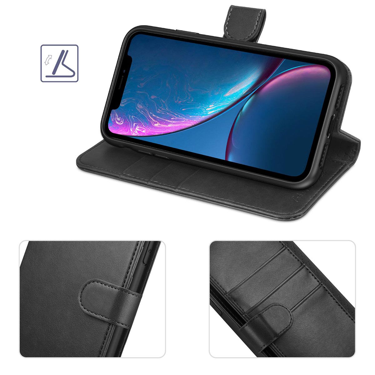 TUCCH iPhone 11 Wallet Case, iPhone 11 Leather Case, Folio Flip Cover