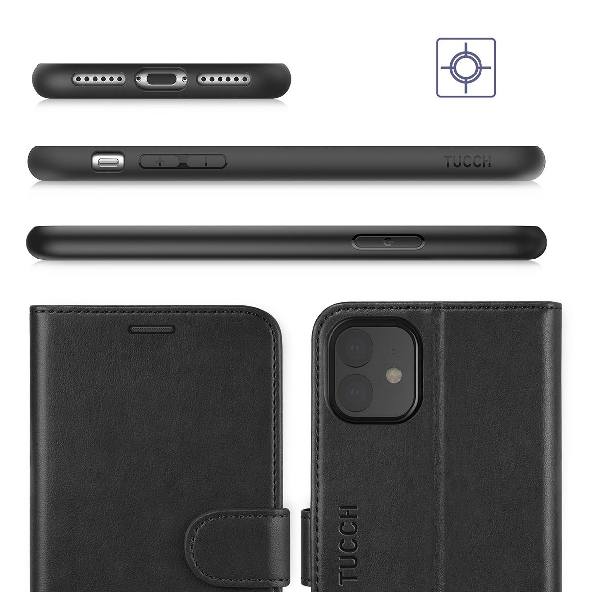 TUCCH iPhone 11 Wallet Case, iPhone 11 Leather Case, Folio Flip Cover