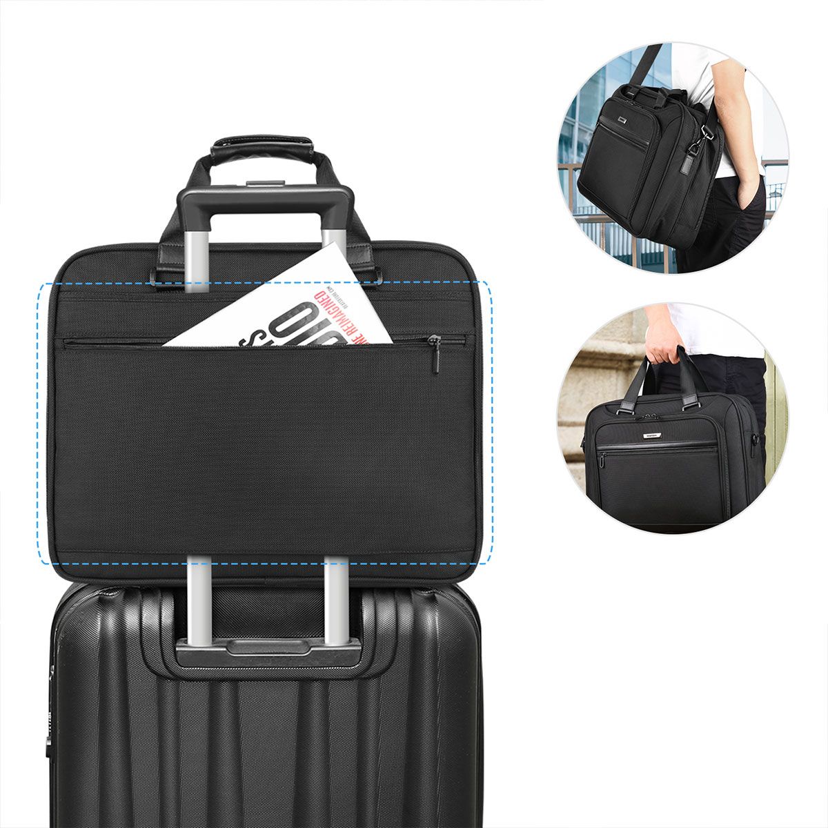 SHIELDON Extra Large 17.3 inch Laptop Bag 28L Business Briefcase