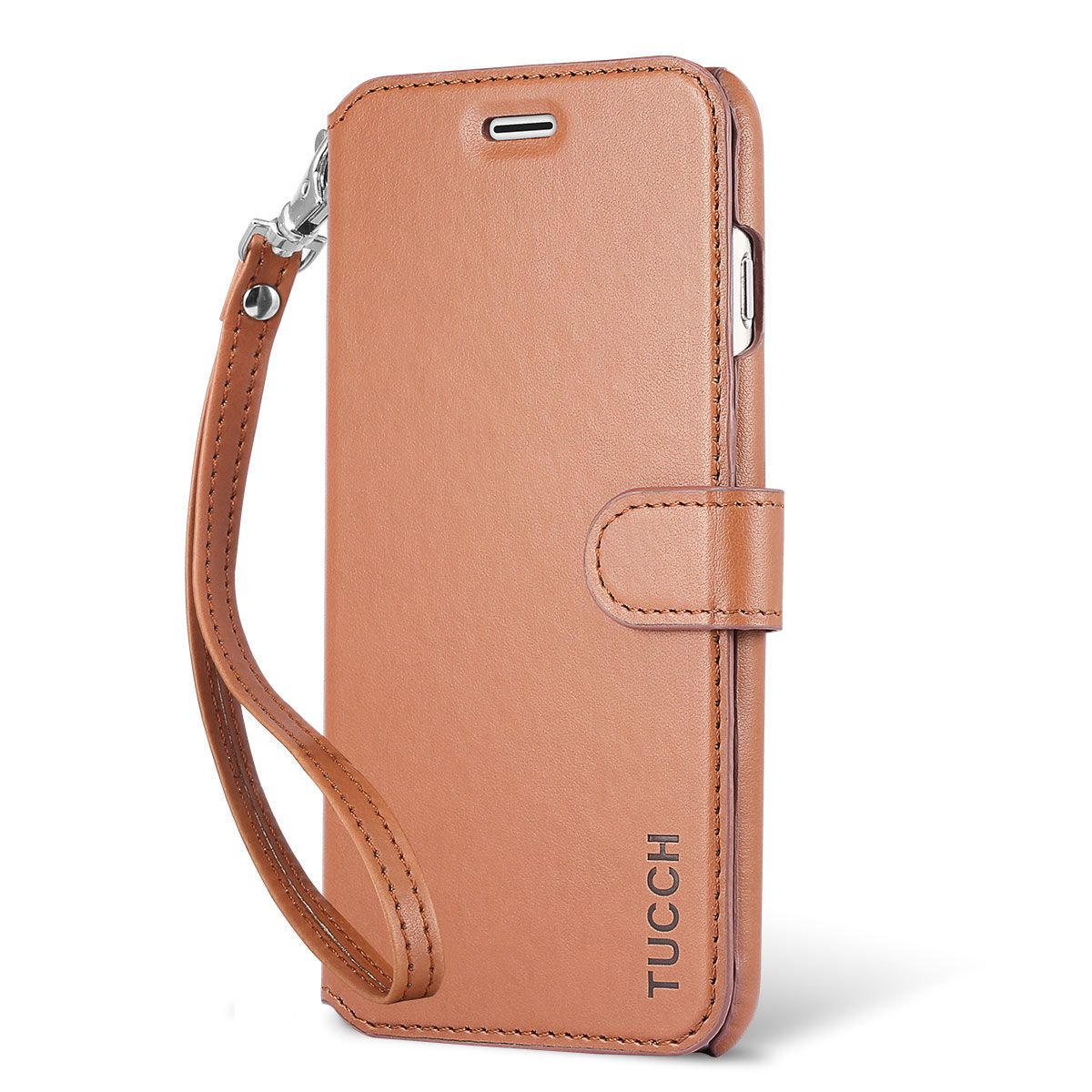 tekort pack baas TUCCH iPhone 6S/6 Plus Leather Wallet Phone Case, Wrist Strap