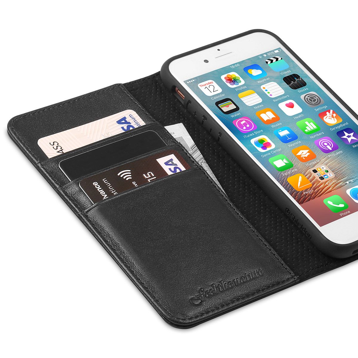 SHIELDON New iPhone SE 2020 Wallet Case with Genuine Leather Cover