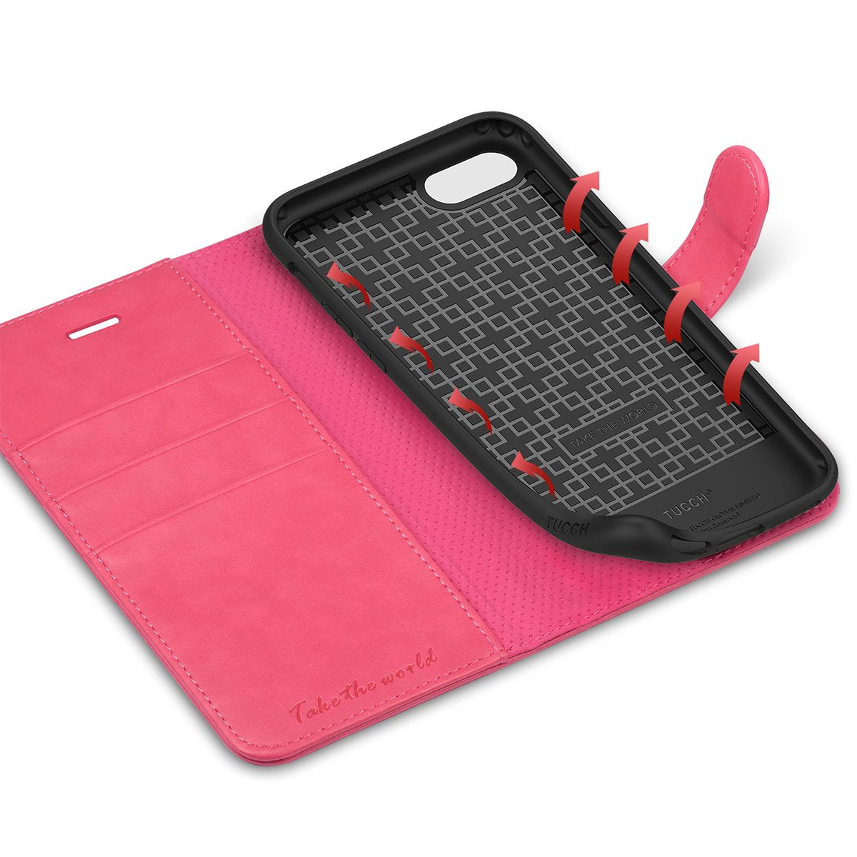 TUCCH iPhone 8 Leather Case, iPhone 7 Case, TPU Shockproof ...