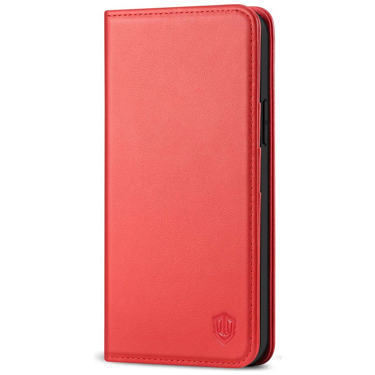 Red Violet SHIELDON Case for iPhone 13 Shockproof Genuine Leather Wallet Cover with Card Holder RFID Blocking Kickstand TPU Shell Magnetic Folio Flip Cover Compatible with iPhone 13 6.1 5G 2021