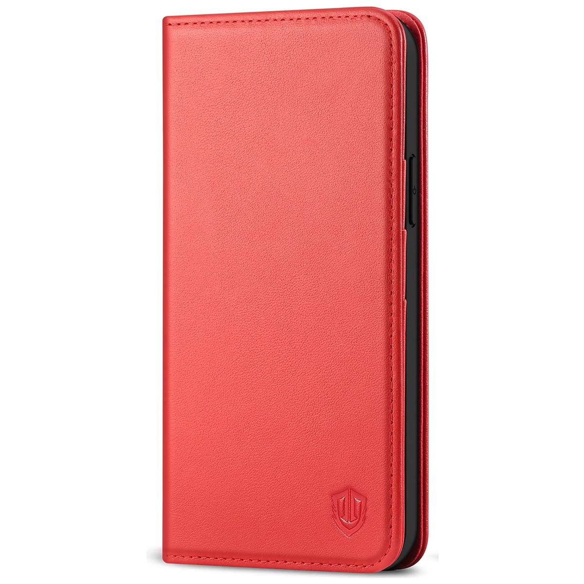 SHIELDON iPhone 13 Pro Max Wallet Case, iPhone 13 Pro Max Genuine Leather  Cover - Red