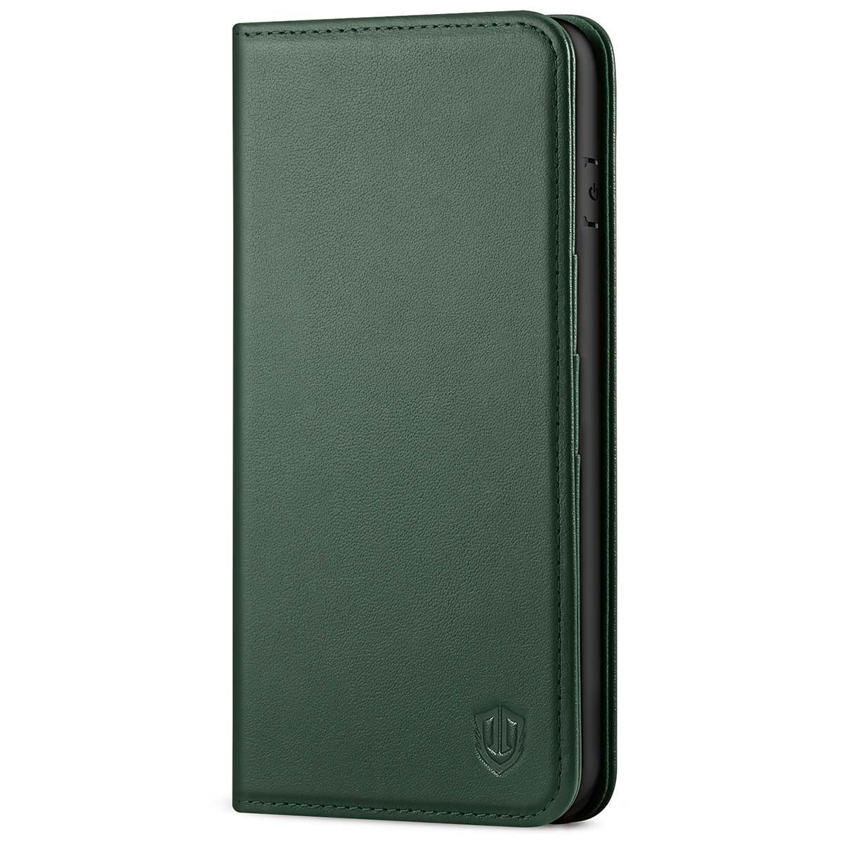 SHIELDON iPhone 13 Pro Max Wallet Case, iPhone 13 Pro Max Genuine Leather  Cover - Midnight Green