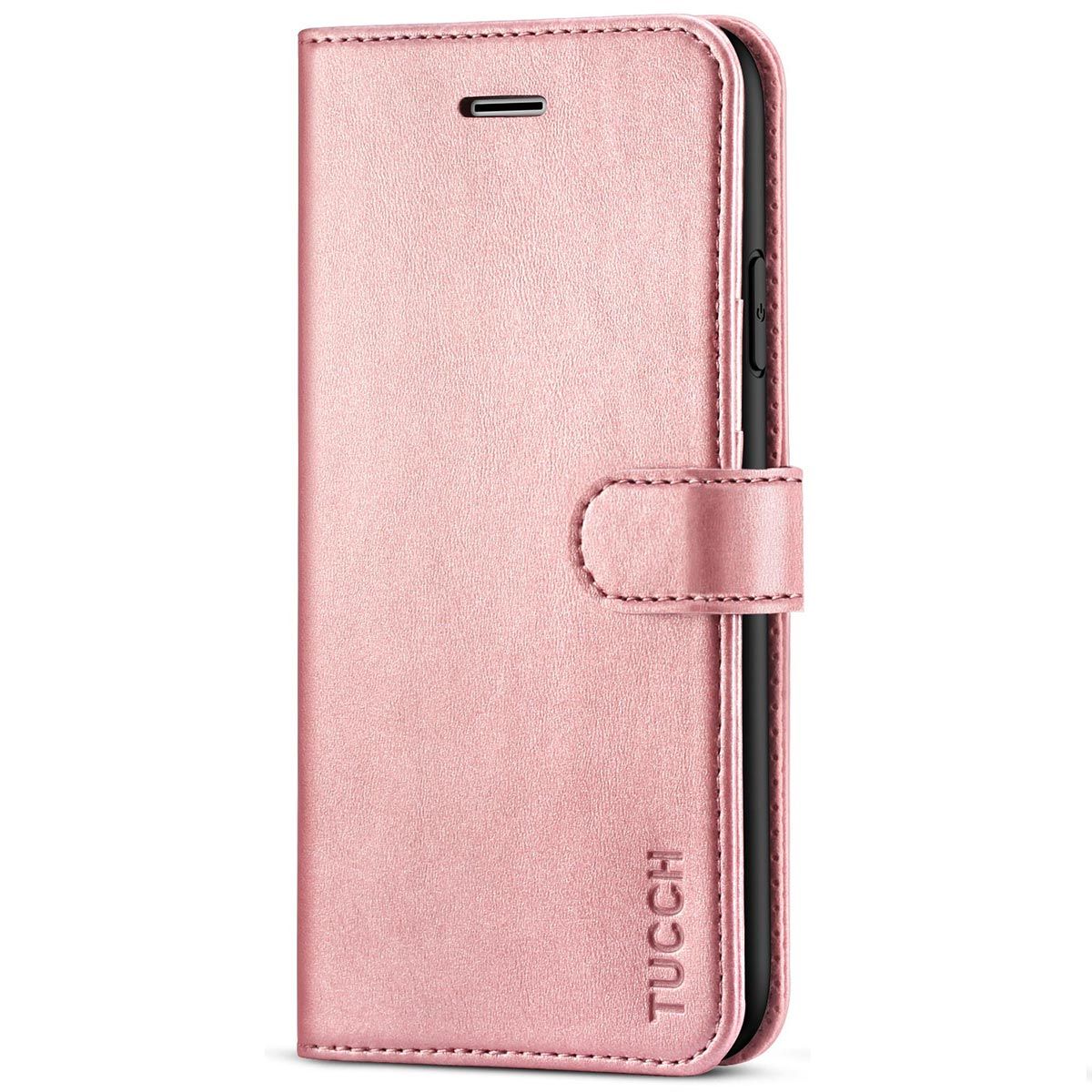 TUCCH iPhone 8 Plus Wallet Case, iPhone 7 Plus Case, Premium PU Leather  Flip Folio Case - Rose Gold