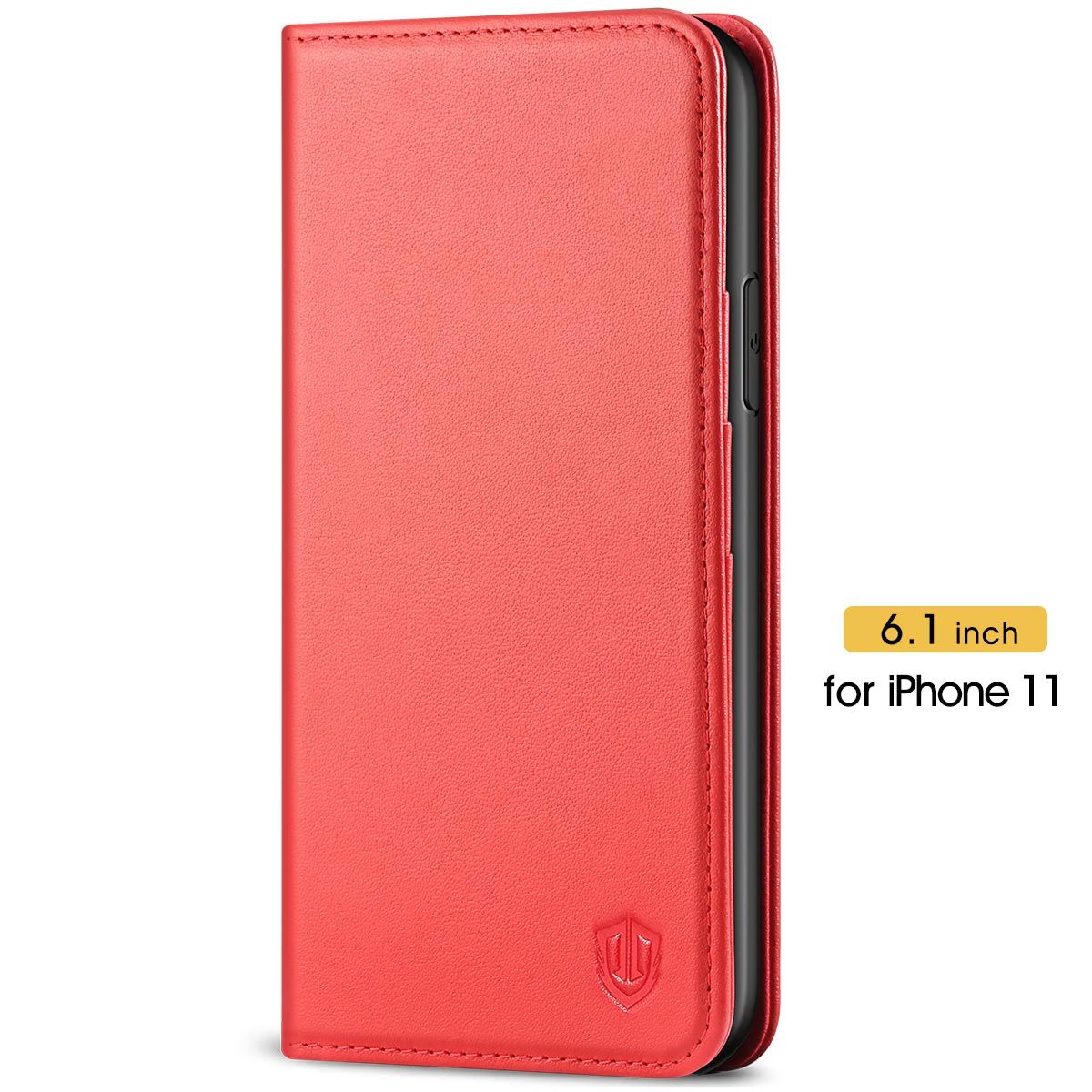 SHIELDON iPhone 11 Wallet Case for Women - iPhone 11 Leather Cover with  Magnetic Closure - Red