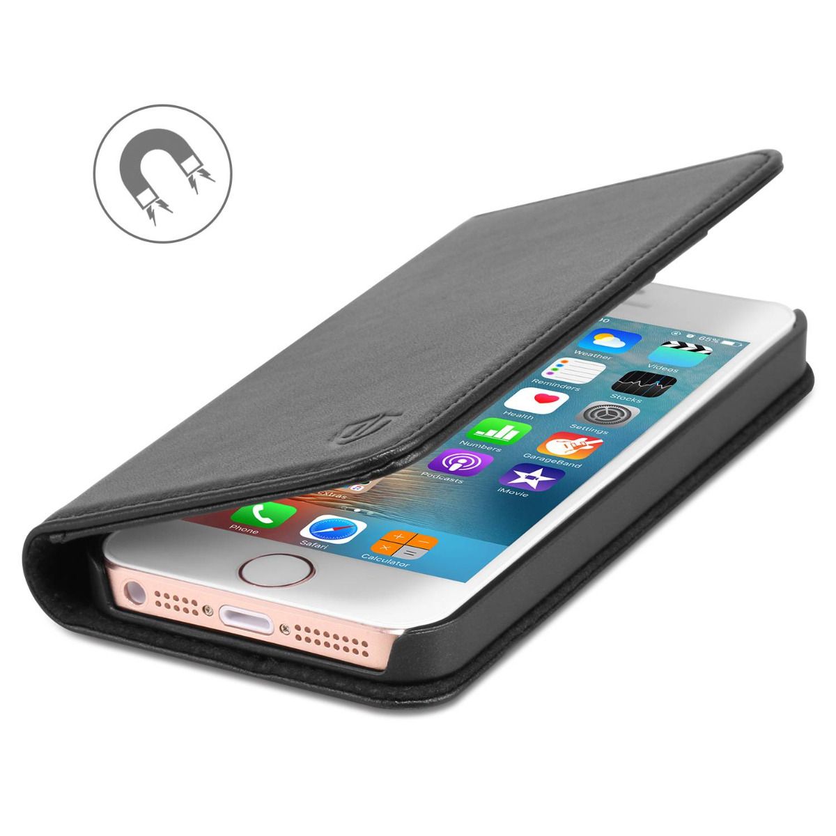 SHIELDON Genuine Leather iPhone 5 Wallet Case