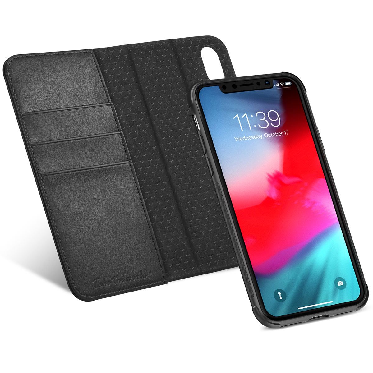 TUCCH iPhone XR Leather Wallet Case, iPhone XR Detachable Case 2IN1, Folio / Flip Cover with ...