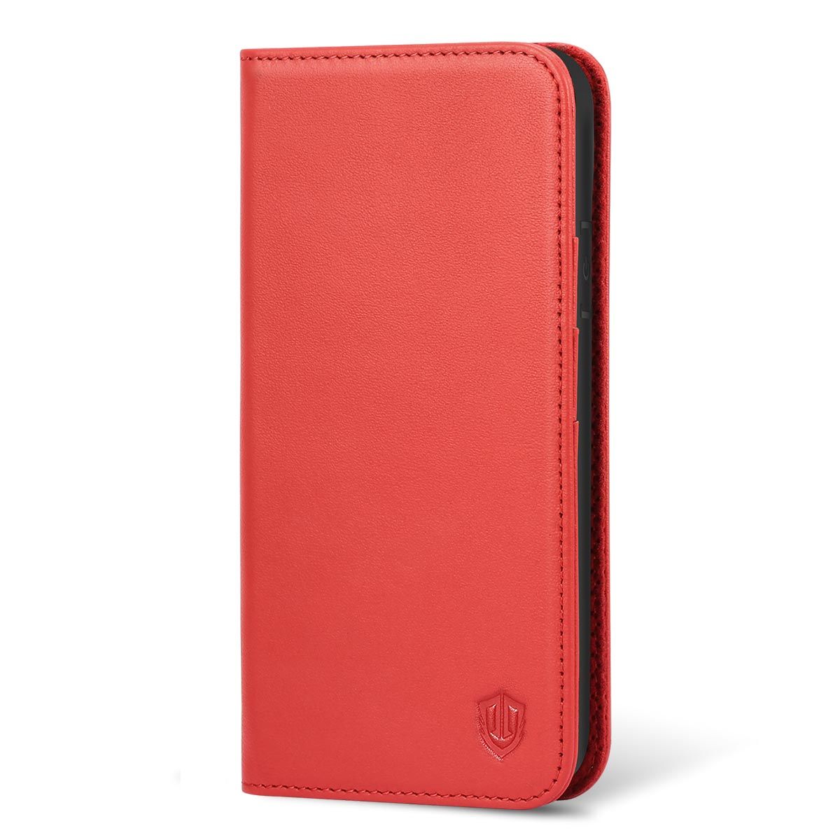 SHIELDON iPhone 13 Pro Max Wallet Case, iPhone 13 Pro Max Genuine Leather  Cover - Red