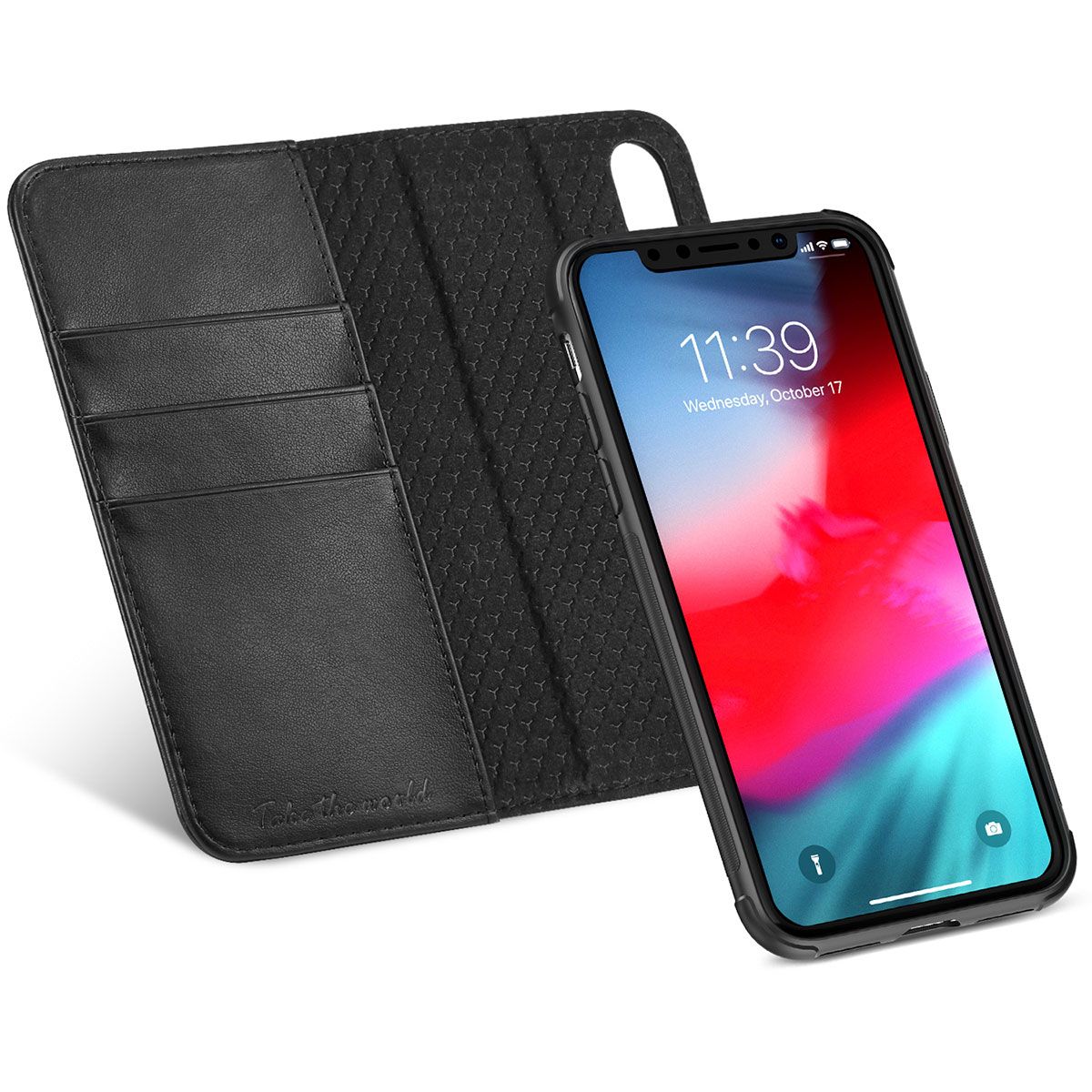 TUCCH iPhone X Leather Wallet Case, iPhone X Detachable Case 2IN1, Folio / Flip Cover with RFID ...