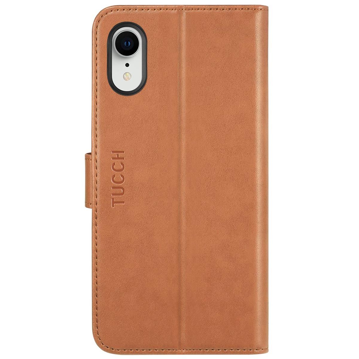 TUCCH iPhone XR Wallet Case iPhone XR Leather Cover Light Brown