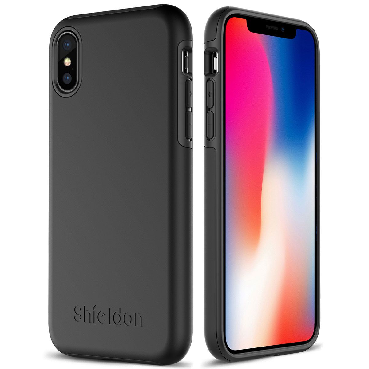 SHIELDON iPhone XS / iPhone X Case - Black Case for Apple iPhone X / iPhone  10 - Plateau Series