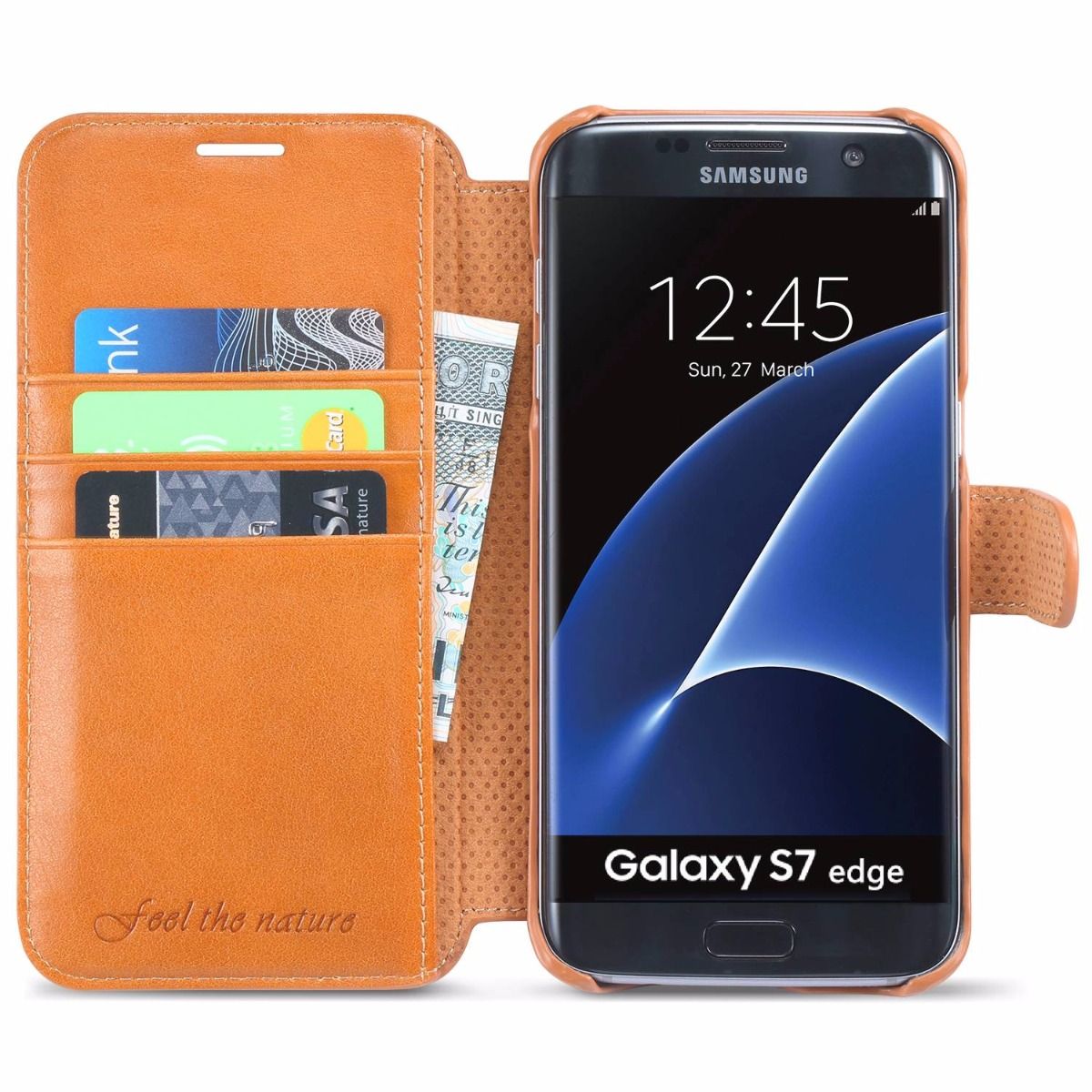 SHIELDON Galaxy S7 Edge Case Genuine Leather Case
