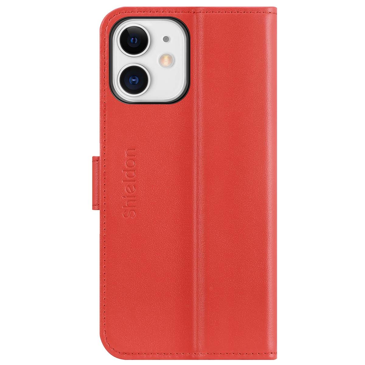 iPhone 12 Mini Leather Designer Phone Case-Red