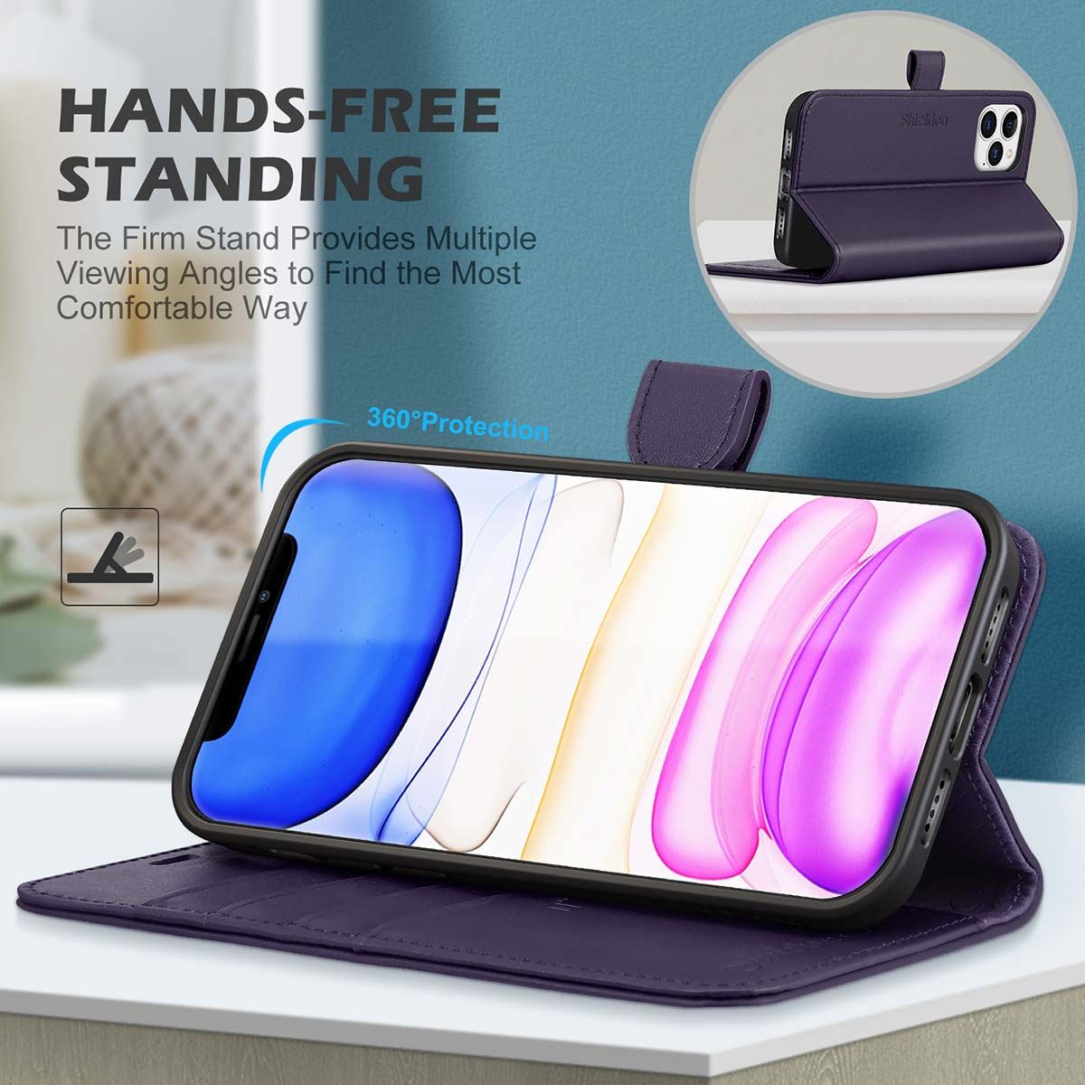 zebirok iPhone 12 Pro Max - Sunset Blvd Magnetic Wallet Folio Case Purple by Caseco Inc