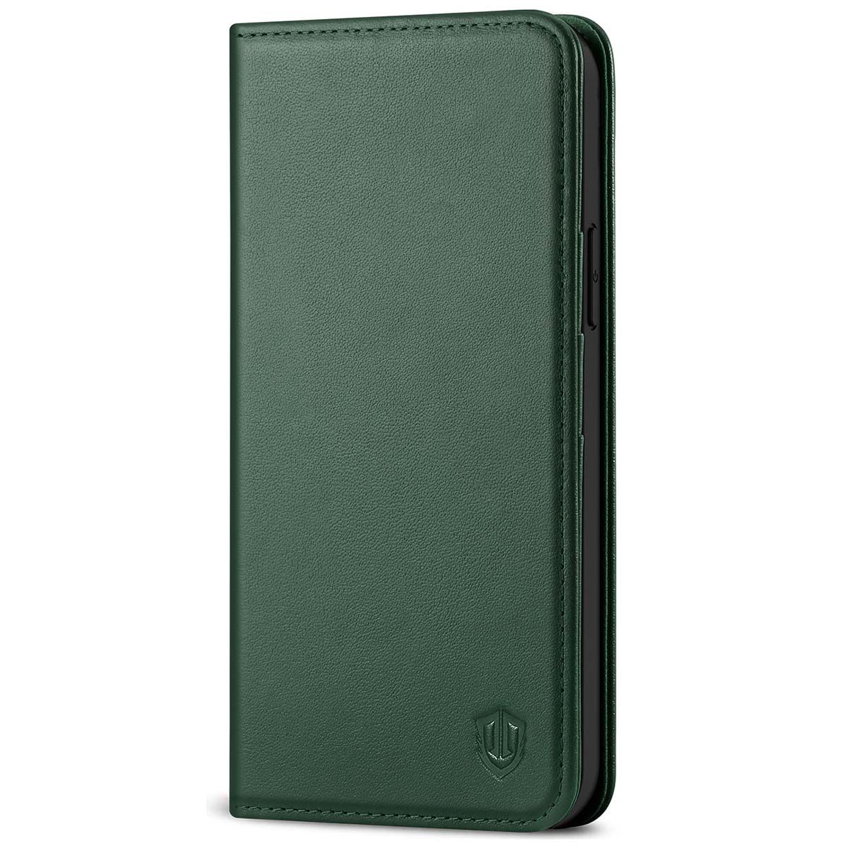 SHIELDON iPhone 13 Pro Max Wallet Case, iPhone 13 Pro Max Genuine Leather  Cover - Midnight Green