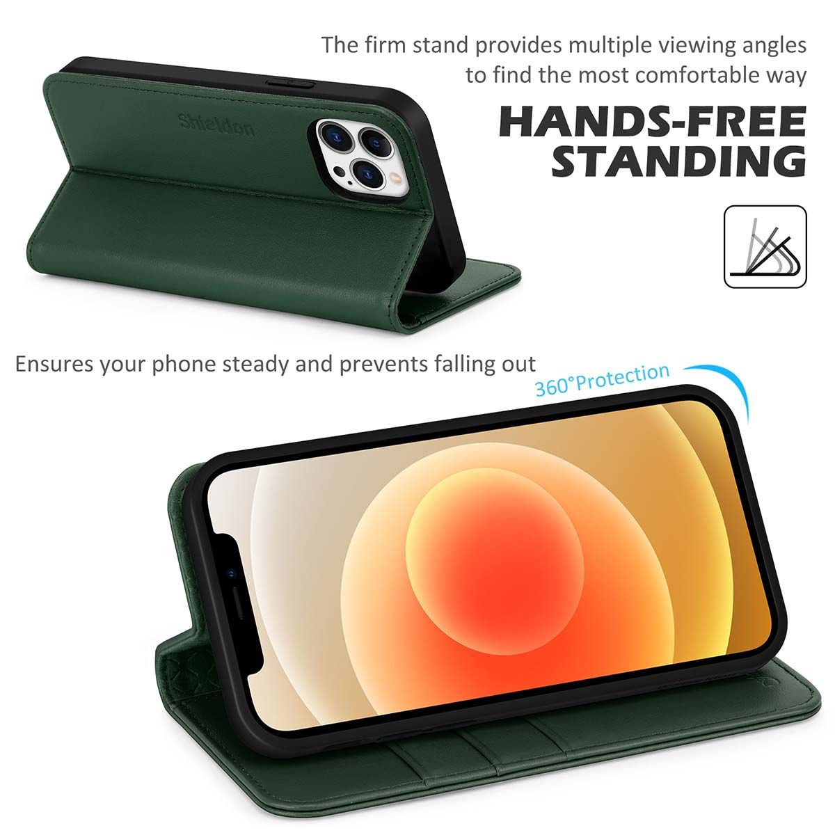 Cardholder Case for iPhone 13 Pro Max in Genuine Calfskin