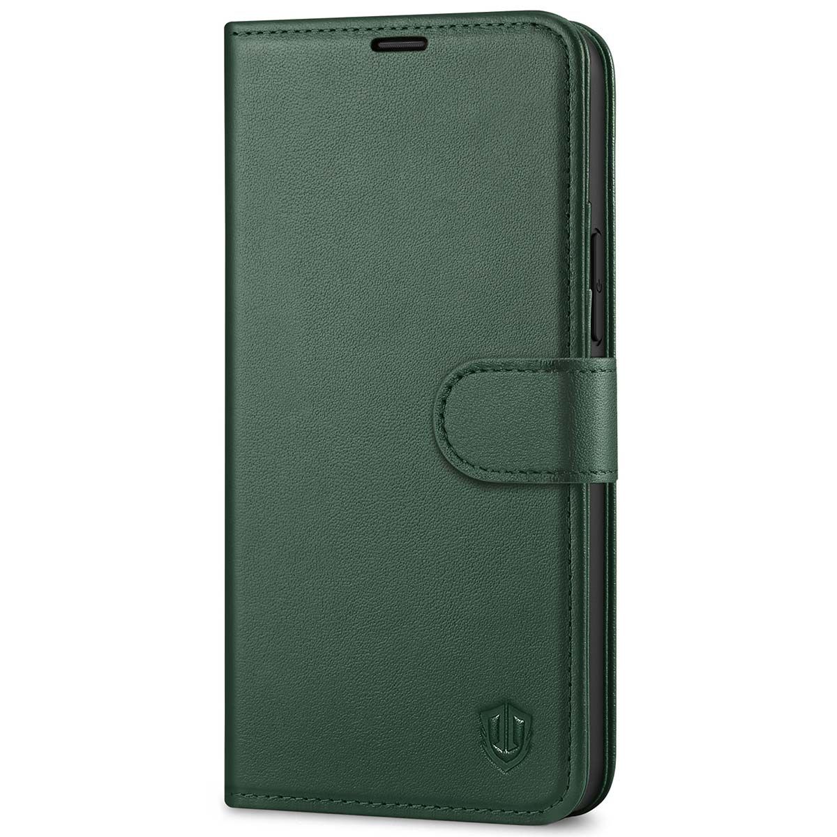 SHIELDON iPhone 13 Mini Genuine Leather Case Midnight Green