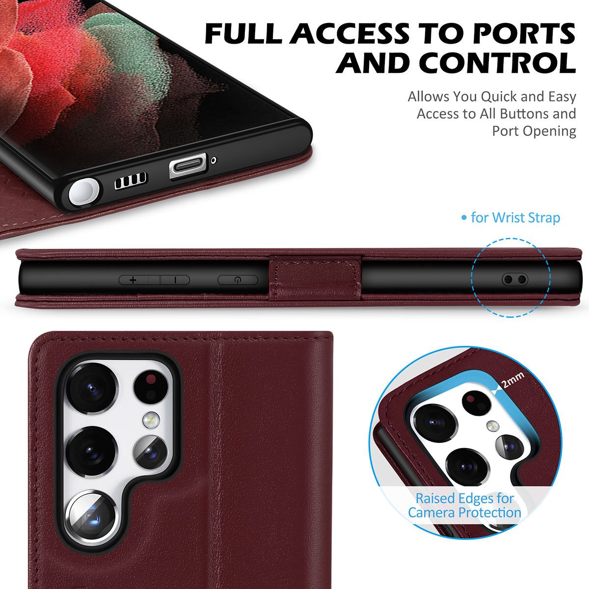 SHIELDON SAMSUNG Galaxy S22 Ultra Wallet Case, SAMSUNG S22 Ultra