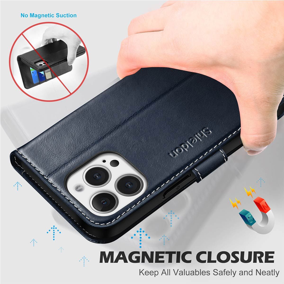 Cardholder Case for iPhone 13 Pro Max in Genuine Calfskin