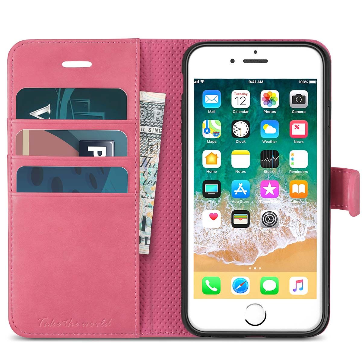 TUCCH 6s/6 Case, Stand and Closure, Flip Folio Wallet Case