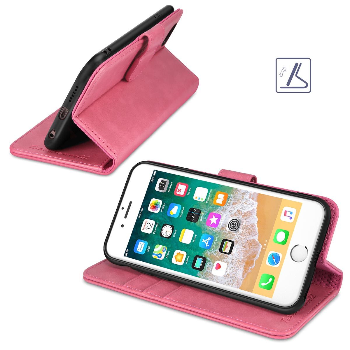 Ungkarl erklære At placere TUCCH iPhone 6s/6 Case, Stand Holder and Magnetic Closure, Flip Folio Wallet  Case