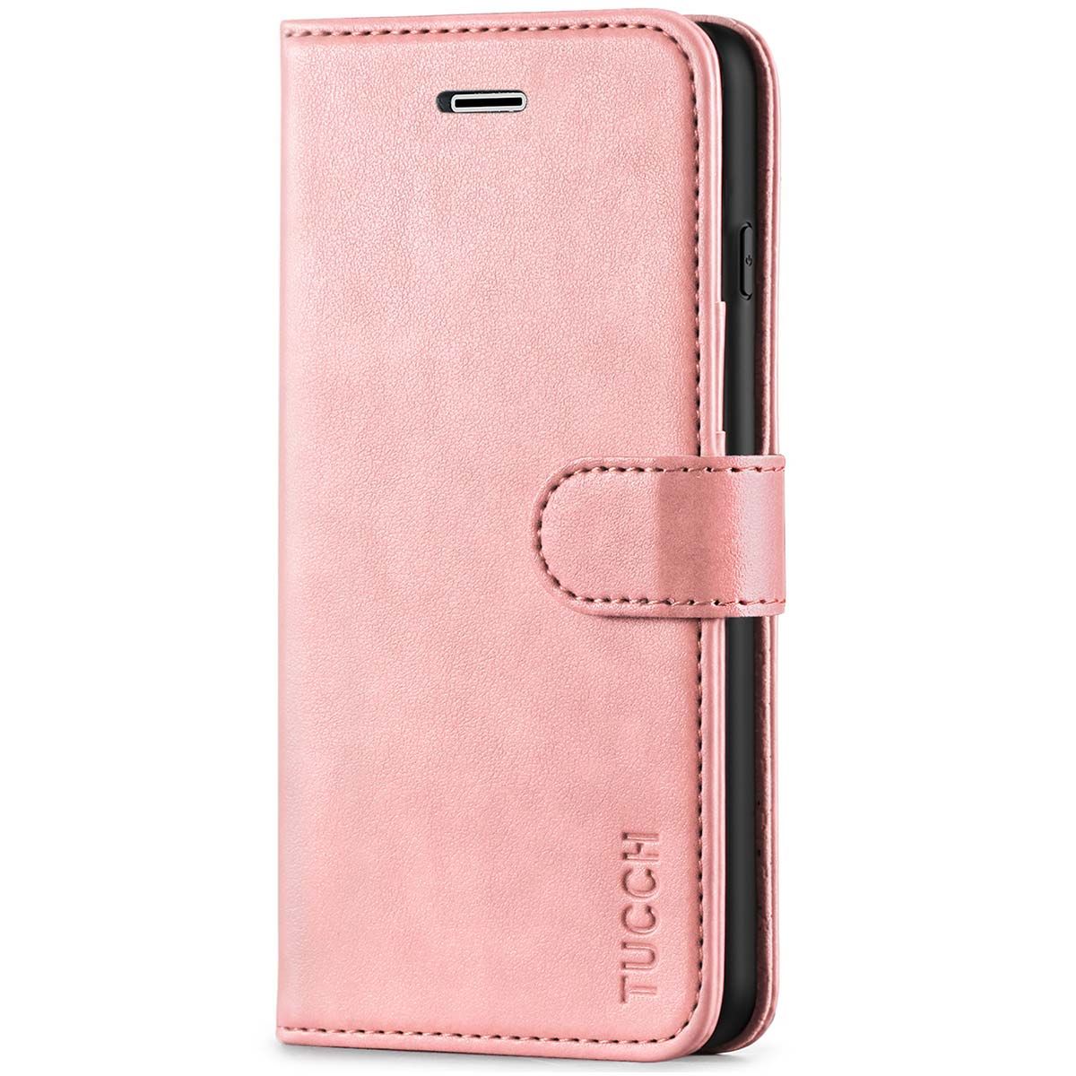 Olixar Leather-Style iPhone 8 Plus Wallet Case - Rose Gold