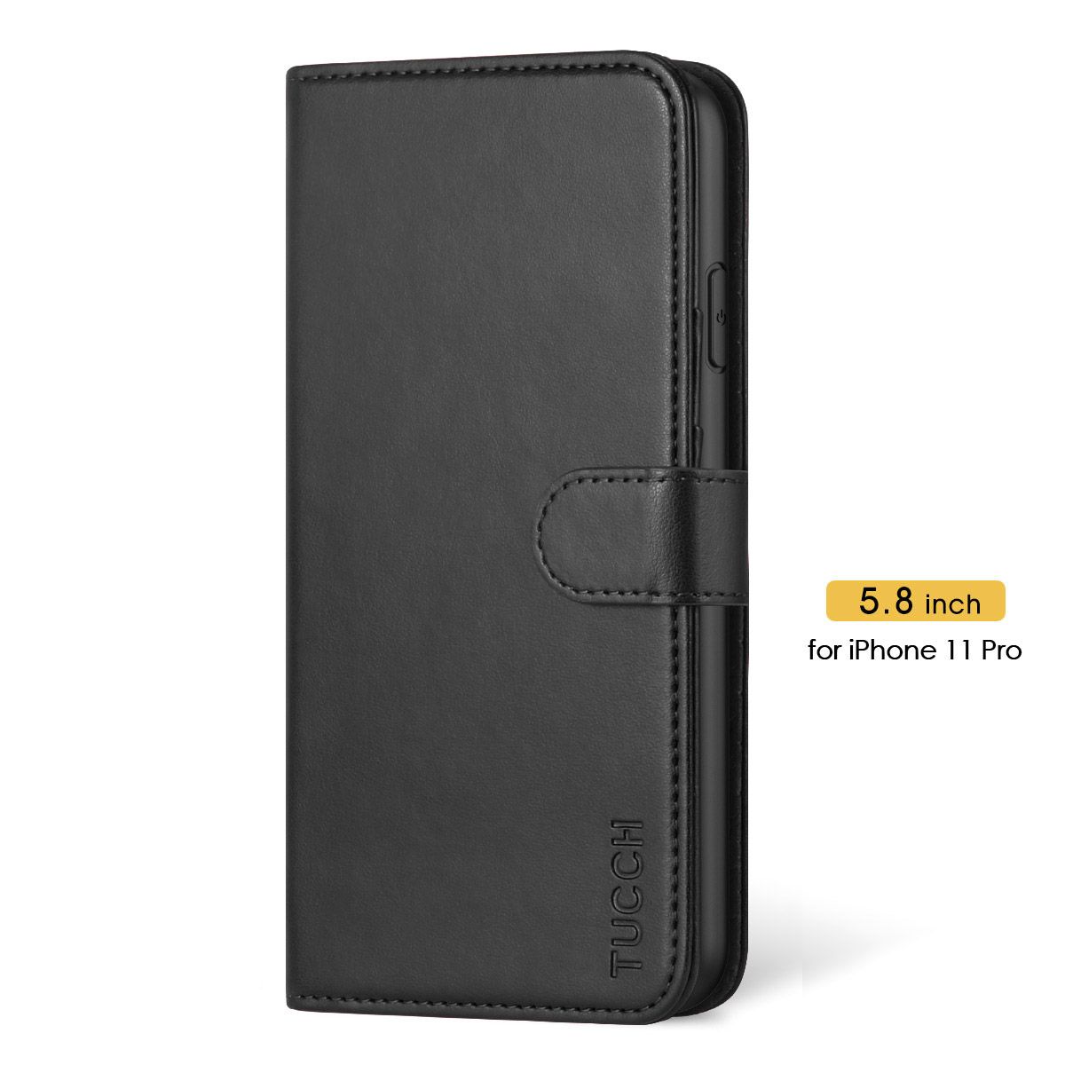 Leather Cover Compatible with iPhone 11 Black Wallet Case for iPhone 11 