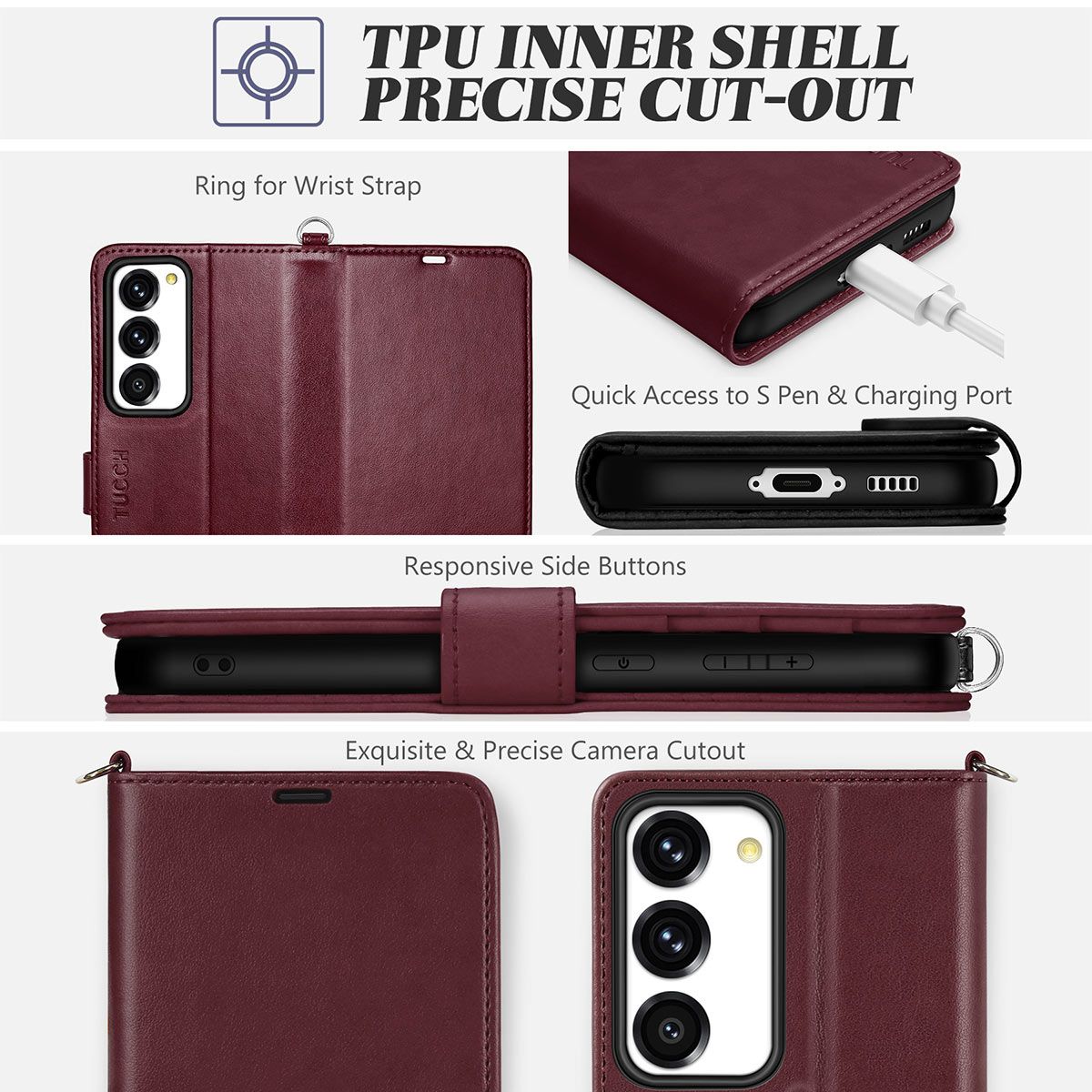 Phone Flip Case For Samsung Galaxy S23 Ultra Wallet Case,Blocking Card Slot  Holder [TPU Interior