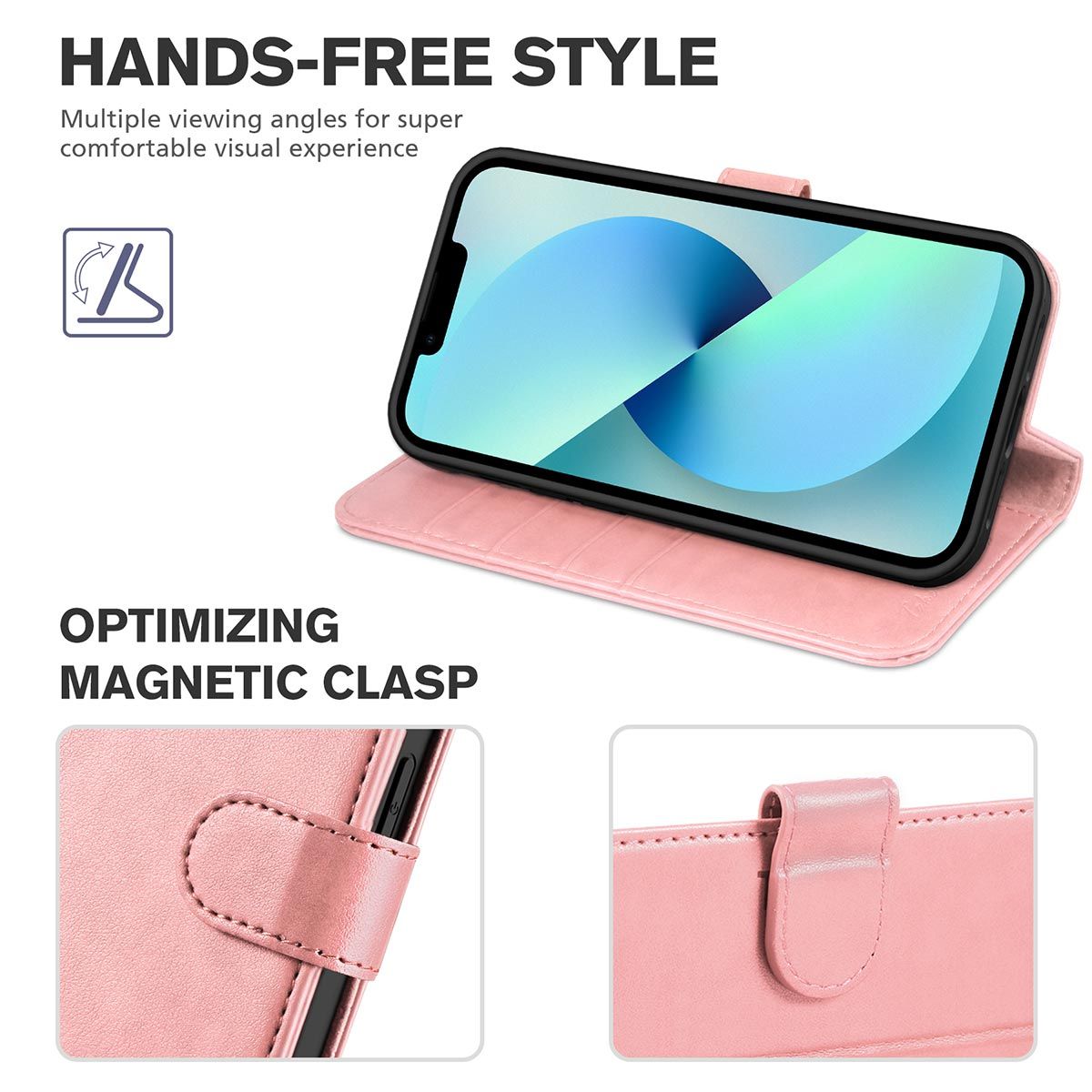 Buy ClickCase Vintage Series For iPhone 14 Pro Max Rose Gold Faux Leather  Mobile Wallet Flip Cover Online at Best Prices in India - JioMart.