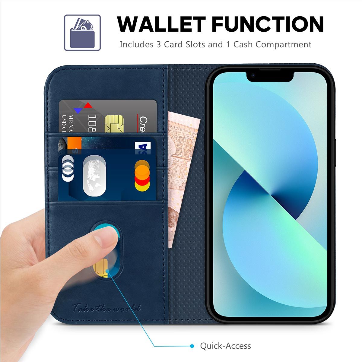 TUCCH iPhone 14 Pro Max Wallet Case, iPhone 14 Pro Max PU Leather Case with  Folio Flip Book RFID Blocking, Stand, Card Slots, Magnetic Clasp Closure 