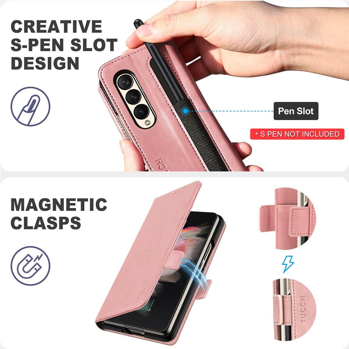 Samsung - Standing Cover with S Pen for Galaxy Z Fold4 - BLACK.