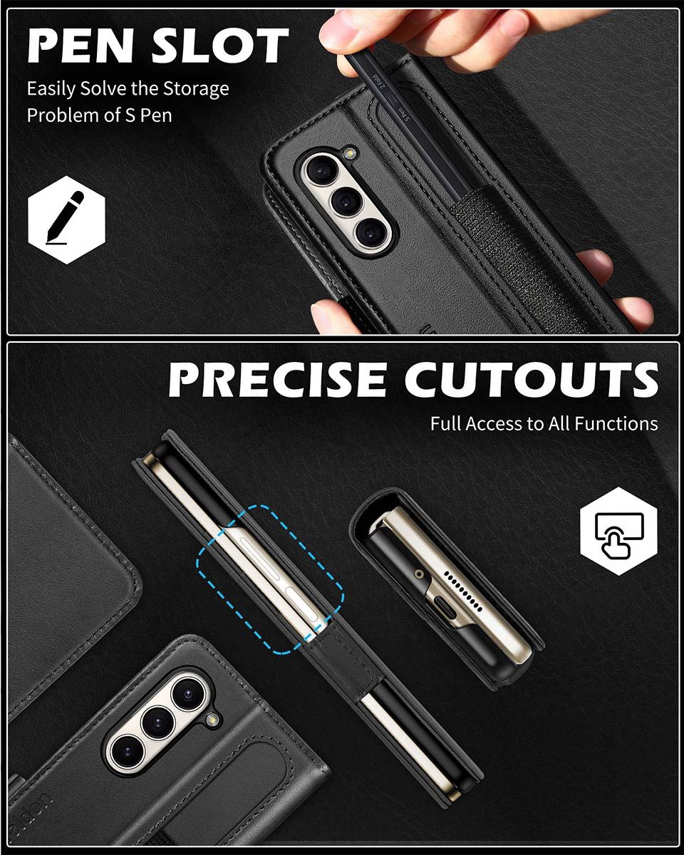 Case for Samsung Galaxy Z Fold 5 5G, with Detachable Magnetic S Pen Holder  and S Pen, Build-in Hidden Kickstand 2 In 1 Protective Phone Case Cover for Samsung  Galaxy Z Fold