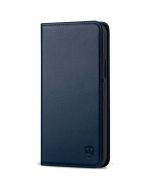 SHIELDON iPhone 13 Pro Max Wallet Case, iPhone 13 Pro Max Genuine Leather Cover - Navy Blue