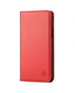 SHIELDON iPhone 13 Pro Wallet Case, iPhone 13 Pro Genuine Leather Cover with Magnetic Closure - Red