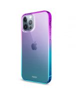 TUCCH iPhone 12 TPU Case, iPhone 12 Pro Clear Case with Hard Back Soft Frame, Color Gradient Crystal Shockproof TPU Case - Violet Blue