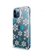 TUCCH iPhone 12 Pattern Case, iPhone 12 Pro Clear Floral Case with Hard Back Soft Frame, Pattern in the Middle Layer, Soft Flexible Shockproof TPU Case - Snowflake