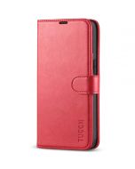 TUCCH iPhone 13 Wallet Case, iPhone 13 PU Leather Case, Folio Flip Cover with RFID Blocking, Credit Card Slots, Magnetic Clasp Closure - Bright Red