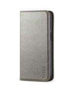 TUCCH iPhone 13 Wallet Case, iPhone 13 PU Leather Case, Flip Cover with Stand, Credit Card Slots, Magnetic Closure - Grey