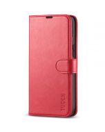 TUCCH iPhone 13 Mini Wallet Case, Mini iPhone 13 5.4-inch Leather Case, Folio Flip Cover with RFID Blocking, Stand, Credit Card Slots, Magnetic Clasp Closure - Bright Red