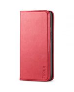 TUCCH iPhone 13 Mini Wallet Case, iPhone 13 Mini Flip Folio Book Cover, Magnetic Closure Phone Case - Bright Red