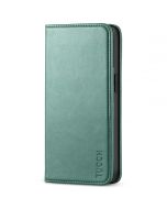TUCCH iPhone 13 Pro Wallet Case, iPhone 13 Pro PU Leather Case with Folio Flip Book Style, Kickstand, Card Slots, Magnetic Closure - Myrtle Green